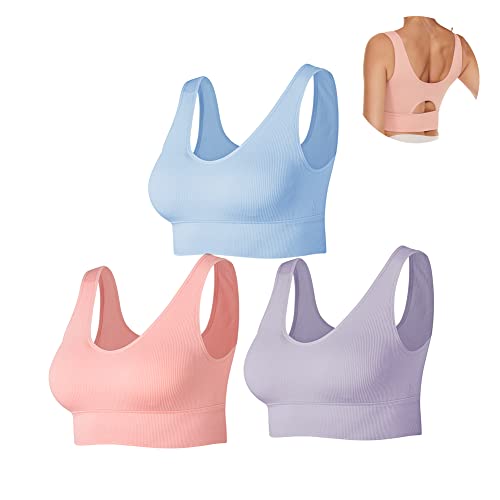 3 Sujetadores Deportivos Sin Aros Para Mujer - Alto Impacto, Transpirables Y Cómodos, Pack De 3
