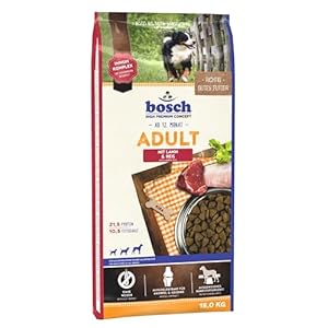bosch HPC Adult mit Lamm & Reis | Hundetrockenfutter für ausgewachsene Hunde aller Rassen | 1 x 15 kg