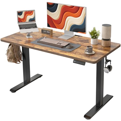 BEXEVUE Escritorio Elevable Eléctrico - 100x60 cm Ergonómico Escritorio de Pie Ajustable en Altura con Tablero Arné de Cable, 3 Funciones Memoria y Anticolisión, Mesa Ordenador Gaming, Standing Desk