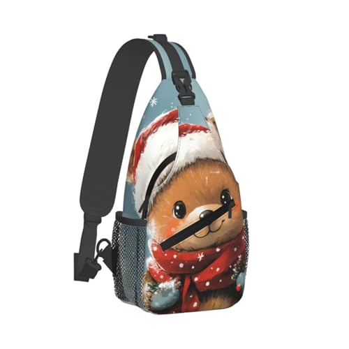 Bolso tipo sling Cute Winter Bear para mujer y hombre miniatura 2