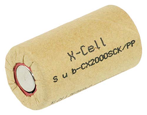 XCell SUB-C Battery Cell 2000 mAh / 1.2 V/NICD High Performance Brand Cell in Industrial Quality