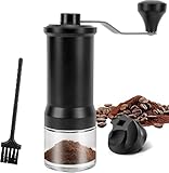 Kaffeemühle Manuell,Handkaffeemühle,Verstellbarer Manueller Kaffeemühle, mit Hochpräzisen Keramik-Kegelmahlwerk,für Reise, Camping, Büro, Espresso, Pour Over Und Mehr