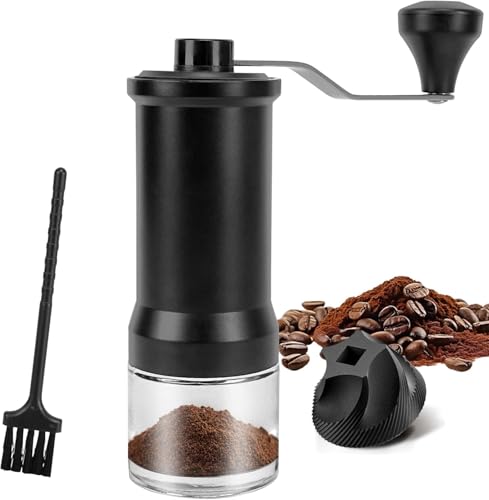 Macinacaffè manuale, Macina Caffè Manuale, Coffee Grinder con Meccanismo Conico in Ceramica Ad Alta Precisione, Esterno Regolabile, Adatto per Espresso,Pour over,French press