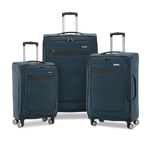 Samsonite Ascella 3.0 Softside Expandable Luggage with Spinner Wheels, 3-Piece Set (20/25/28), Teal/Black