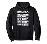 Funny Auto Mechanic Work Hoodie Hourly Rate Clothes Gift Pullover Hoodie