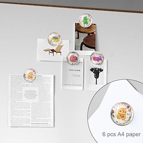 Round Refrigerator Magnets, Cute Cat Glass Magnets Colorful Decoration For Fridge Office Calendar Whiteboard Photo Cabinet, For Cat Lovers, 12 Pcs 32Mm With Storage Box #TOP4