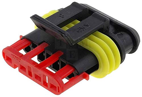 AMP - TE CONNECTIVITY - 282089-1 - Connector Housing, Receptacle, 6 mm SUPERSEAL 1.5 Series 5 Positions Plug & Socket Connectors-6pack