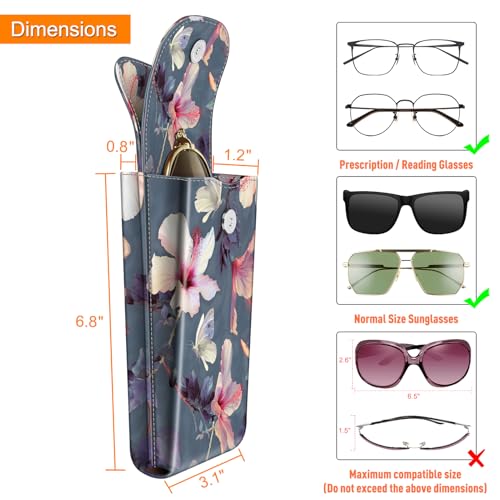 Image of FINTIE Double Glasses Case with Carabiner Hook, Portable Vegan Leather Eyeglass Case Anti-scratch Sunglasses Pouch
