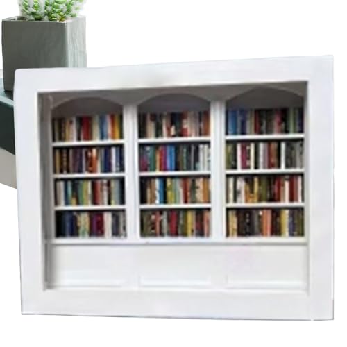 Librería miniatura adorno de madera para solucionar espacios vacíos en repisas 2