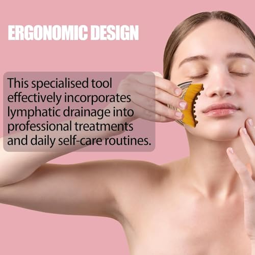 Image of LABROS Lymphatic Contour Face Brush, Manual Lymphatic Drainage Massager, Natural Makeup Brushes with Durable Soft Bristles, Hypoallergenic Ergonomic Facial Cleansing Brush for Sculpting Salon and home (Blue)