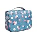Produktbild Asffdhley Reise-Kulturbeutel Blau Kultur Wash Bag Wasserdicht Große Kapazität mit hängenden Haken Reisetasche Kit Toilettenartikel Organizer Taschen (Color : Blue, Size : 24x19x10cm)