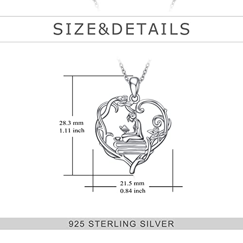 YFN 925 Sterling Silver Book Lover Necklace Reading Pendant for Women Graduation Gift Jewelry for Student Friends Classmate4