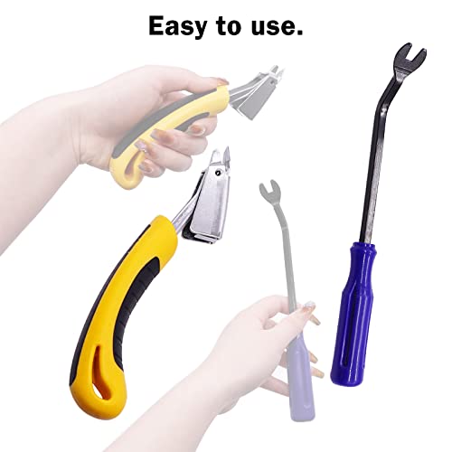 Image of 2Pcs Heavy Duty Upholstery and Construction Staple Remover with Upholstery and Construction Staple Puller Tack Puller Tool, for Furniture, Floor,Photo,Carton Frame