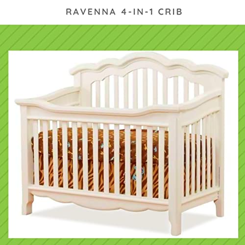 Image of Full-Size Conversion Kit Bed Rails for Sorelle Convertible Cribs - Solid Wood Rail - Toddler and Adult Bed Rail for Full-Size Beds - Essential Nursery & Baby Furniture (Model #215, French White)