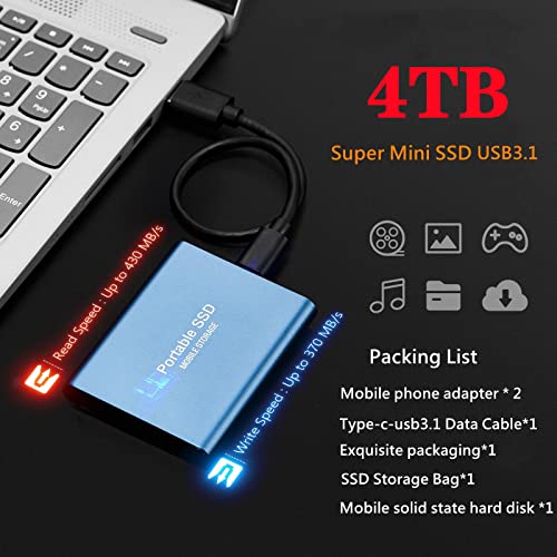 Cupoota Disco Rígido Externo Ultra Fino, Portátil, 2TB Disco Rígido Portátil USB 3.1 de Alta Velocid