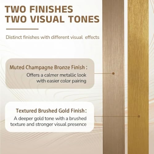 Image of ANDY STAR 24x40'' Brushed Champagne Bronze Bathroom Mirror, Rounded Rectangle Vanity Mirrors for Bathroom, Beautiful Oblong Mirrors for Over Sinks in 1'' Rustproof Tube Metal Framed Wall Mounted