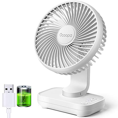 OCOOPA USB Desk Fan, 4000 mAh oplaadbare batterij, 4 snelheden, 5 inch mini-draagbare ventilator