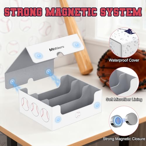 Image of Mlikero Baseball Card Storage Box, Trading Card Storage Box Oversized Fits Toploaders, Magnetic Closure Sports Card Case for Baseball Cards (Holds 500+ Toploaders)