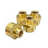 Hooshing 4PCS Garden Hose Adapter Solid Brass Connector Garden Hose to Pipe...