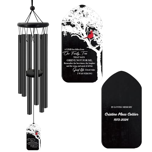 Image of ASTARIN Personalized Wind Chimes Outdoor Large Deep Tone,Large Customized WindChimes for Outside Tuned Relaxing Soothing Low Bass,Memorial Wind Chimes Sympathy