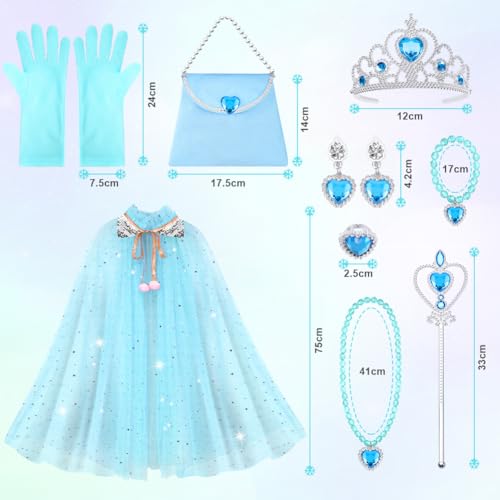 Set de capa de princesa con corona y accesorios miniatura 2