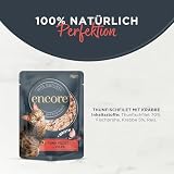 Encore 100% natürliches Premium Nassfutter für Katzen mit saftigem Thunfisch und Pazifikkrabben in Brühe - Packung mit 16 x 70g Beuteln