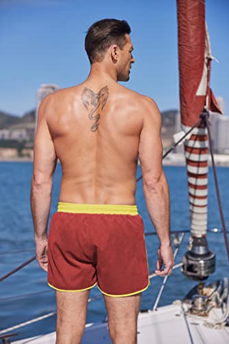 Coofandy Men's Swimming Short Contrast Swimsuits Swimwear Running Shorts Lining #TOP2