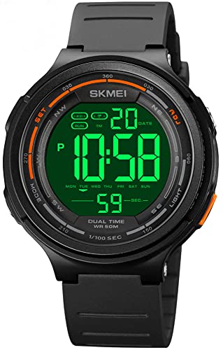 MASTOP LED Light Digital Women Mens Sport Watches Luminous Electronic Count Down Waterproof Wristwatch