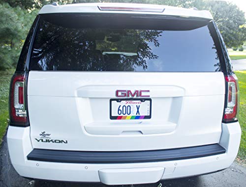 Rainbow License Plate Frame, Black High Grade Durable Aluminum (2 Pack) #TOP4