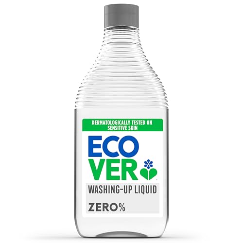 Ecover Zero Washing Up Liquid Washing Up Soap Tough on Grease and Grime Dermatologically Tested 1 x 450 ml