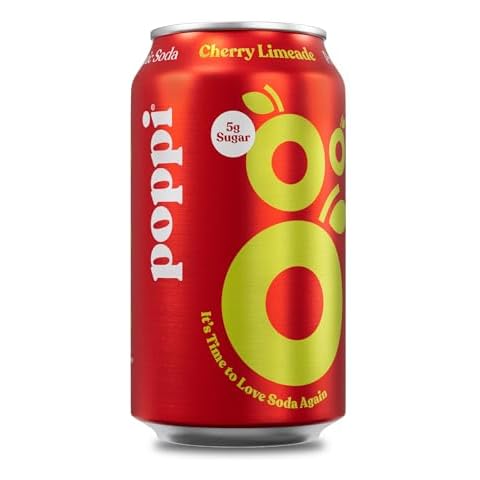 Poppi Cherry Limeade Prebiotic Soda Single, 5g Sugar Cover