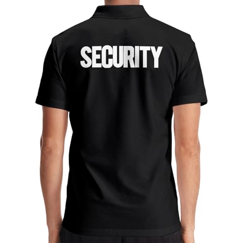 Polo unisex tipo oficial de seguridad, con impresión de transferencia térmica frontal y trasera miniatura 4