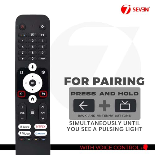 Image of 7SEVEN Compatible with Haier Tv Remote Original HTR-U31 Model Suitable for Smart Android 4K Led QLED FHD UHD Television with Voice Command - Pairing Must