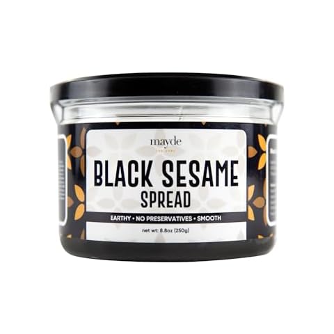 Mayde Black Sesame Paste Spread, Premium Ground Black Sesame Jam (8.8 oz, Black Sesame) Cover
