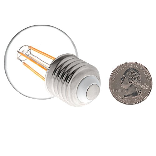 Hero-Led G16-Ds-4W-Ww27 Dimmable G14/G16 E26/E27 4W Edison Style Led Vintage Antique Filament Bulb, 40W Equivalent, Warm White 2700K, 4-Pack #TOP3