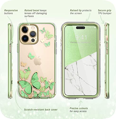 Image of i-Blason Glitter Case for iPhone 14 Pro (6.1 Inch) Mobile Phone Case 360 Degree Case Bumper Protective Cover [Cosmo] with Screen Protector 2022 Edition (Mintfly)