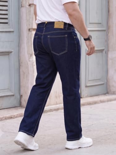 Image of Style Quotient Men Plus Size Black Tapered Fit Mid Rise Stretchable Jeans