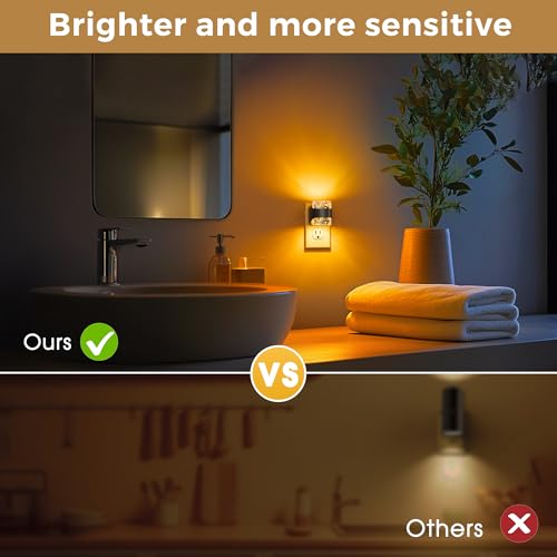 Image of L LOHAS LED Night Light, Bubble Night Lights Plug into Wall, 2 Pack Night Lights with Dusk-to-Dawn Sensor,Dimmable Amber Pulg in Nightlights for Rooms Bathroom Hallway