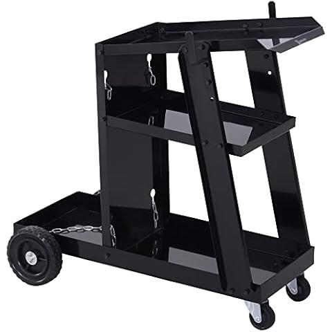 DURHAND Welding Cart with Safety Chain and Wheels Cover
