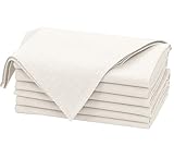 Ruvanti Linen Napkins Set of 6, 18x18 Cloth Napkins, Cotton Linen Blend Napkins Cloth Washable, Soft, Reusable Dinner Napkins for Wedding, Parties, Christmas, Thanksgiving, Everyday Use - Ivory