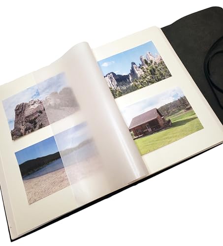 Álbum de fotos vintage grande de cuero con cierre de hebilla - Páginas estilo scrapbook, incluye caja de regalo - Capacidad para 200 fotos de 10x15 cm o 12x18 cm miniatura 4