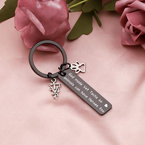 Image of CENWA Veterinarian Gift Vet Tech Appreciation Gift God Made Vet Techs So Animals Can Have Heroes Too(Vet tech -K Black)