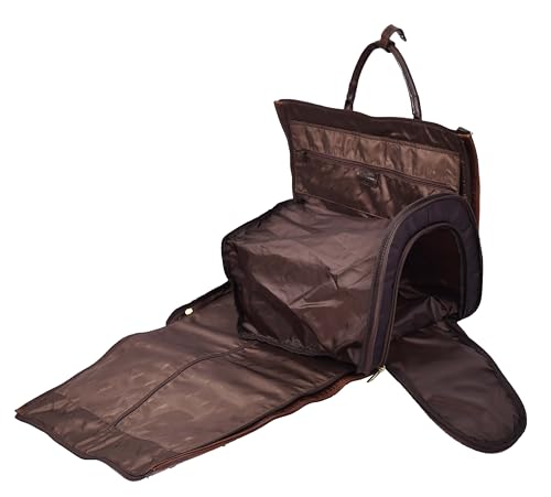Real Leather Garment Suit Carrier 2-in-1 Holdall Duffel Travel Bag Ludlow Brown, Brown, L4