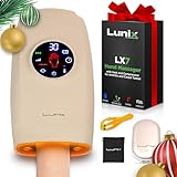 Lunix LX7 Touchscreen Electric Hand Massager with Compression and Heat, Pressure Point Therapy for Arthritis, Pain Relief, and Carpal Tunnel, Shiatsu Massage Machine, with Hand Warmer, Beige