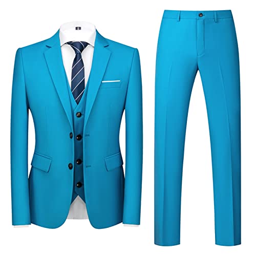 Men's Suit Set Jacket+Pant+Vest Korean Button Men Spring Slim Fit Wedding Business Formal Tuxedo 3pcs