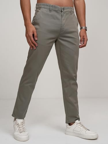 Image of Highlander Men's Slim Fit Formal Trousers | Ankle Length |Smart Trousers for Men | Chino Trousers for Men|Elegant Design | Comfortable Fabric for Daily Work & Formal Occasions