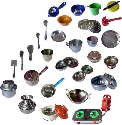 Miniature Kitchen Set,Kitchen Set for Girls|Real Cooking Kit for Play|Steel Kitchen Set for Girls|Choppu Jaman|Cooking Set for Kids|Baby Kitchen Set Toys for Girls (29 pcs) (B0CFVKZBFN) Amazon Price History, Amazon Price Tracker