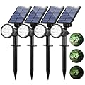 4-Pack Solar Spot Lights for Outside, 30LEDs Solar-Powered Lights Outdoor with 3 Modes, Landscape Lighting Waterproof, Spotlights Auto ON/OFF for Garden Pool Tree Pathway Wall Driveway(Cool White)