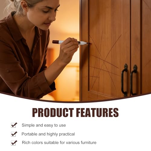 6 Stück Möbelreparaturstift, Holz Reparatur Farbe, Holzmarker für Kratzer und Flecken geeignet, für Holzböden Tische Schreibtische Schreinerarbeiten und Bettpfosten