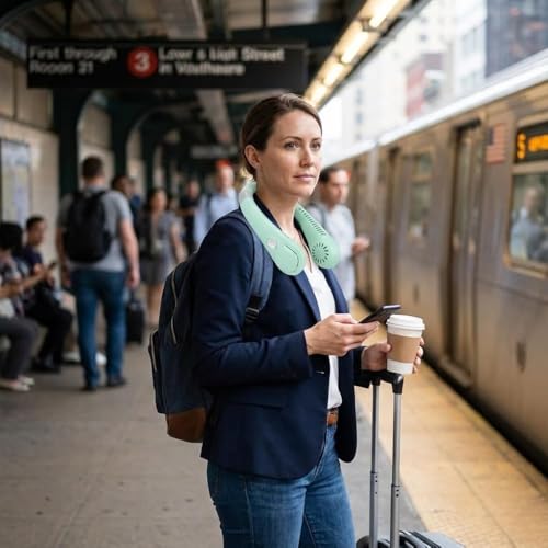 Image of Drumstone (𝐒𝐩𝐞𝐜𝐢𝐚𝐥 𝟏𝟓 𝐘𝐞𝐚𝐫𝐬 𝐖𝐚𝐫𝐫𝐚𝐧𝐭𝐲 Hands-Free Portable Neck Fan with Cooling Plate, USB Rechargeable Wearable Personal Fan for Outdoor Travel, Commuting, Workout, Summer